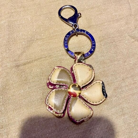 Vera Bradley Leather Flower Keychain - Picture 3 of 3